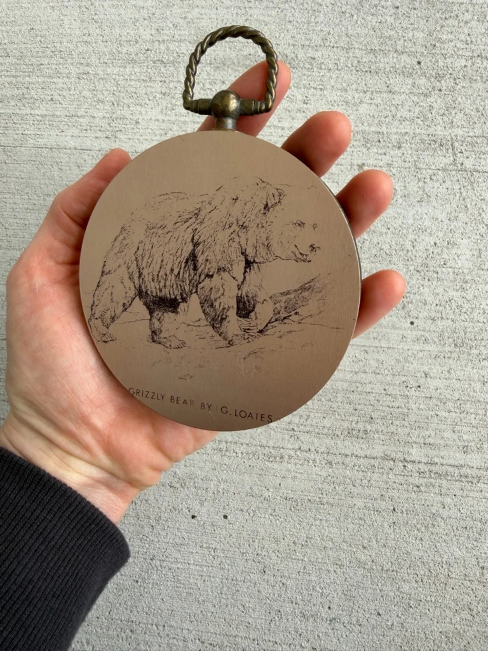 Vintage Grizzly Bear Wall Plaque by G. Loates Made in Canada